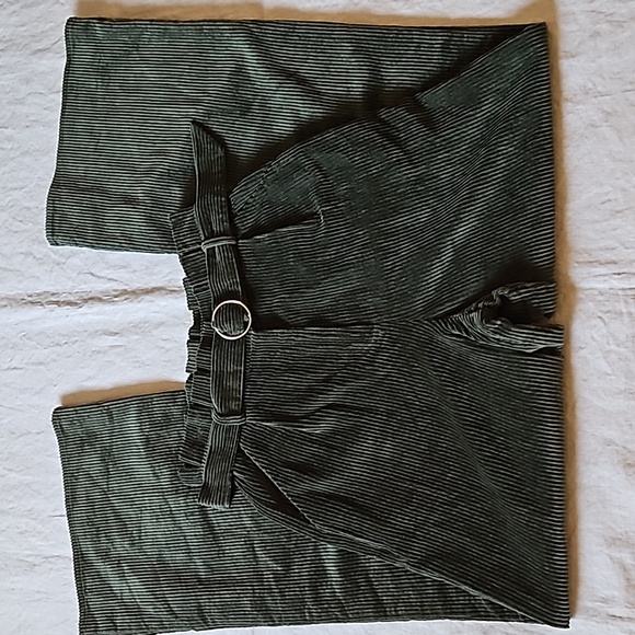 Revolve Majorelle Benedict Corduroy Pants Paperbag Belted Wide Leg Olive Small - Picture 9 of 17